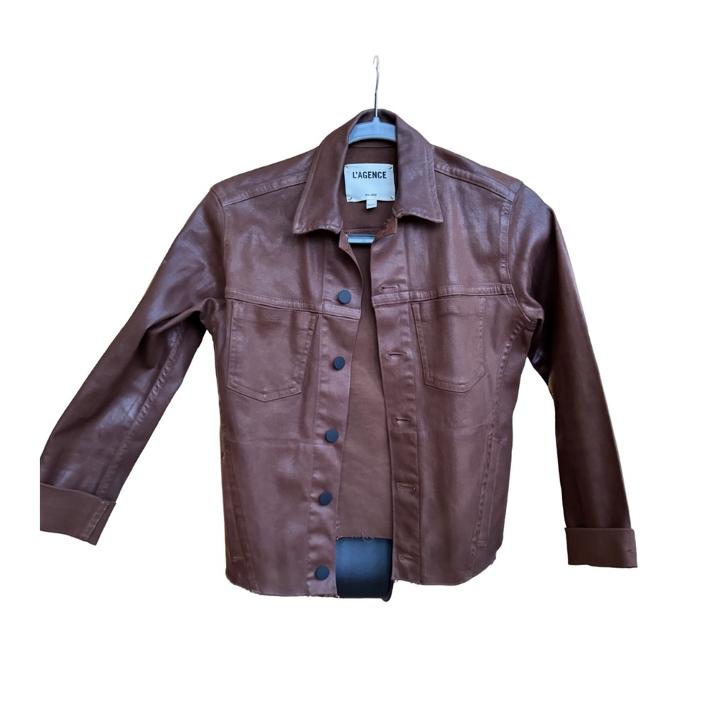 L'AGENCE Brown Leather Jacket